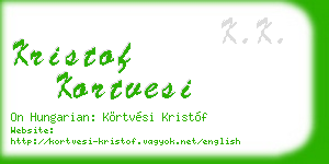 kristof kortvesi business card