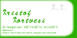 kristof kortvesi business card